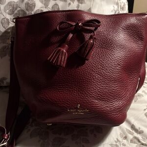 Kate Spade Burgundy Leather Shoulder Bag